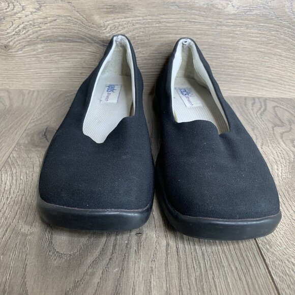 Keds Stretch Womens Size 7.5 Black Comfort Slip On Shoes Square Toe Flats - Picture 2 of 11